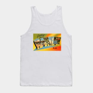 Greetings from Rahway New Jersey, Vintage Large Letter Postcard Tank Top